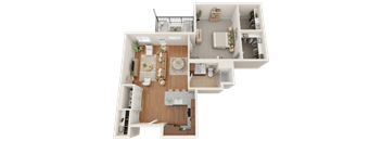 A6, 1 bed 1 bath floor plan at Sylvan Uptown, Colorado, 80203