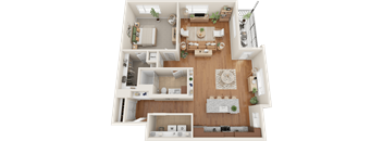 A8, 1 bed 1 bath floor plan at Sylvan Uptown, Colorado