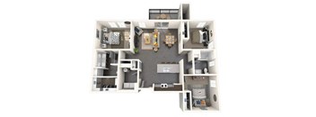 a floor plan of a two bedroom apartment with a bathroom and a balcony