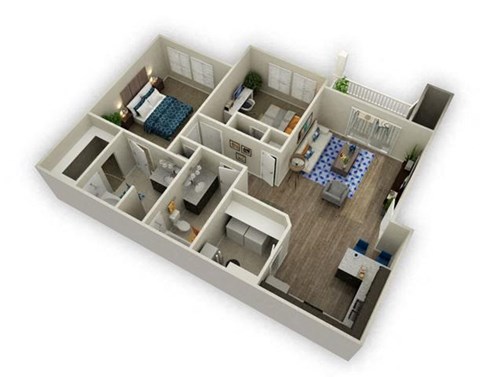2 Bedroom 2 Bathroom Floor Plan at Alloy at Geneva, Utah