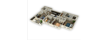3 Bed, 2 Bath Floor Plan at Alloy at Geneva, Vineyard