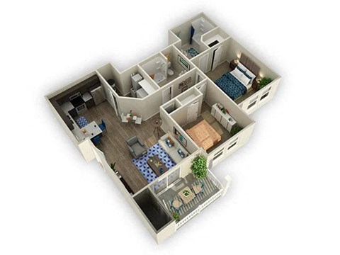 2 Bedroom 2 Bathroom Floor Plan at Alloy at Geneva, Vineyard, Utah