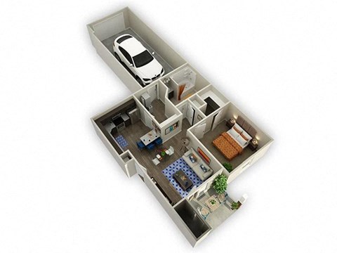 1 Bedroom 1 Bathroom Floor Plan at Alloy at Geneva, Vineyard, UT