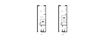 Flex studio apartment floor plan rendering at The Lucy, Boise