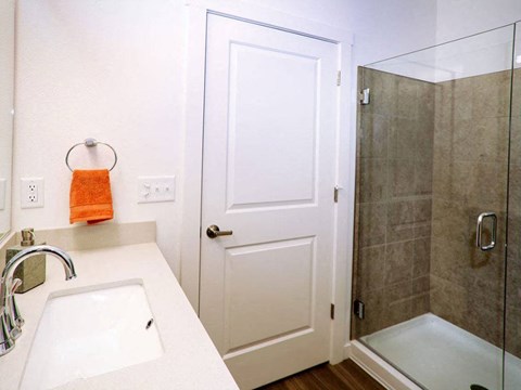 Renovated Bathrooms With Quartz Counters at Avenue C Apartments, Billings, MT, 59102