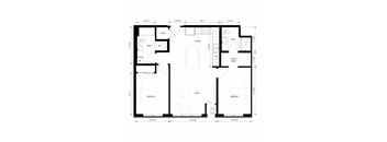 A black and white floor plan of a house with labeled rooms.