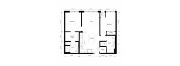 A black and white floor plan of a house with labeled rooms.