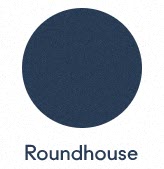 a dark blue circle with the word roundhouse underneath it
