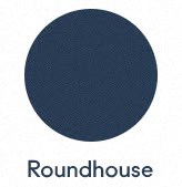 a dark blue circle with the word roundhouse underneath it