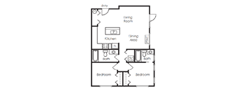 C1 Floor Plan at West Village at Four Points, Bozeman, 59718