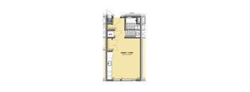 Studio Floor Plan at Park77, Cambridge, MA 02138