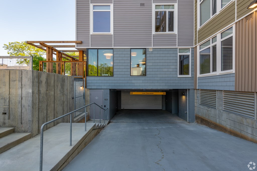 Underground garage parking at Park77 Apartments, Cambridge, Massachusetts, 02138