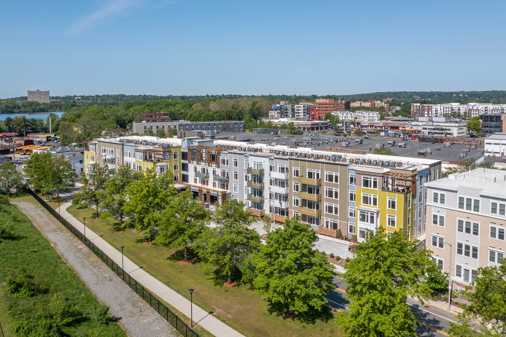 Front exterior at Park77 Apartments, Massachusetts, 02138