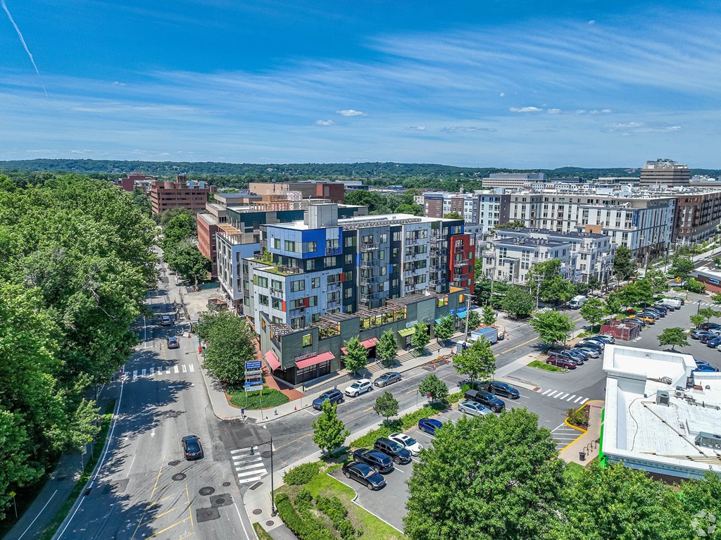 A city street with cars and buildings. at 603 Concord Apartments, Cambridge, MA, 02138