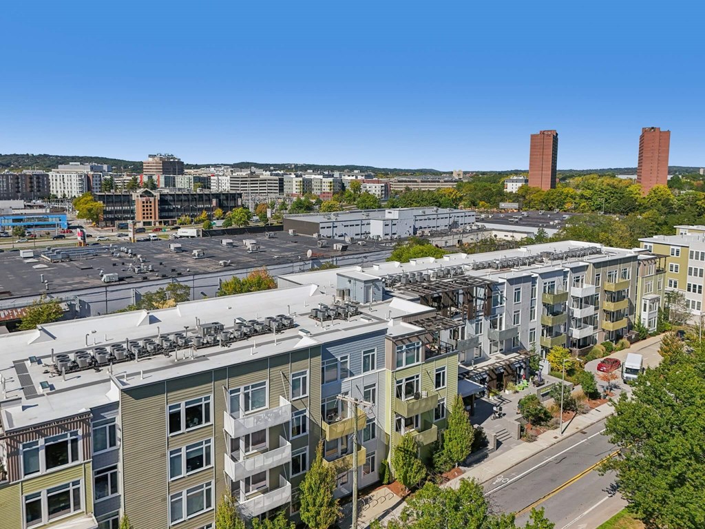 Cityscape with buildings at Park77 Apartments, Cambridge