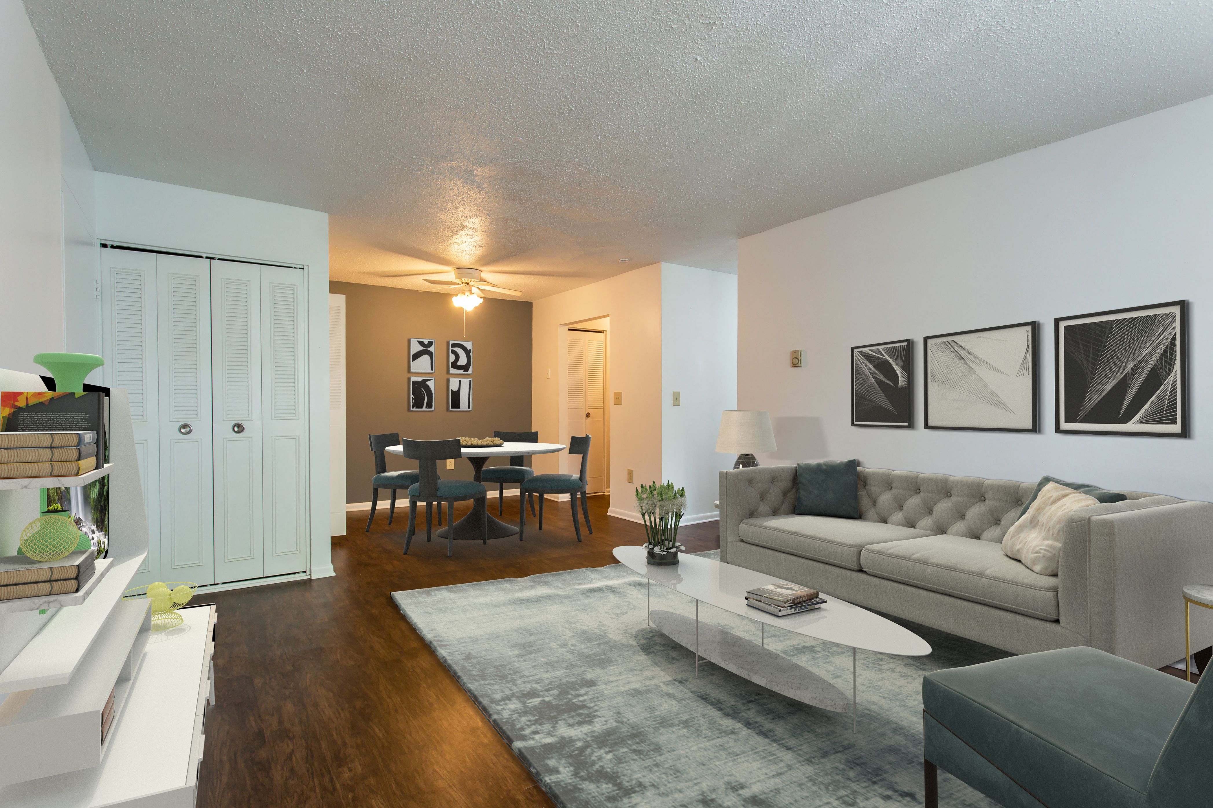 Expansive Living Room at Highland Club Apartments in Watervliet, NY 12189