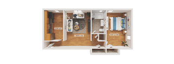 1 Bed 1 Bath Floor Plan at Garwood Gardens Apartments, Garwood, NJ, 07027