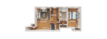 1 Bedroom 1 Bath Floor Plan at Garwood Gardens Apartments, Garwood, NJ