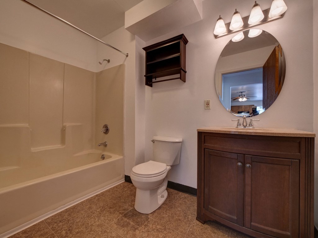 a bathroom with a toilet and a bath tub