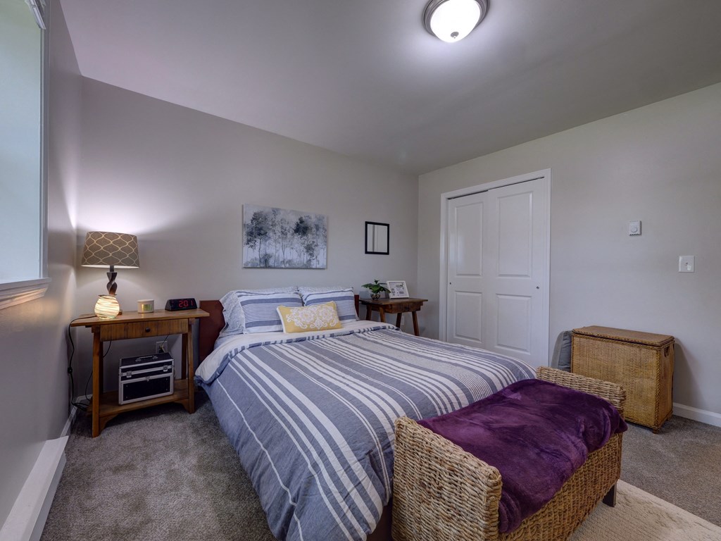 Comfortable Bedroom With Accessible Closet at Cedar Park Apartments, Troy, NY, 12180
