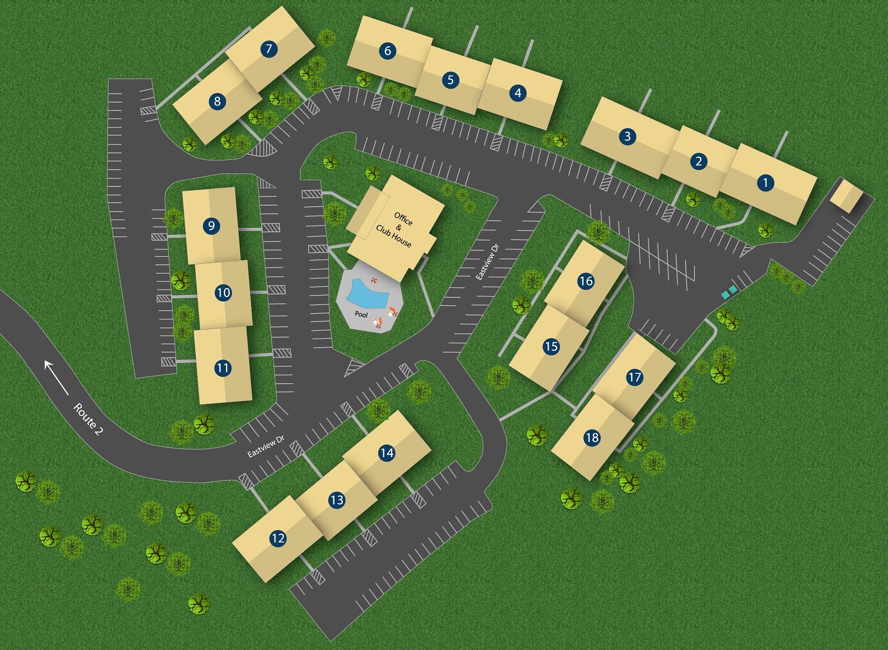 Property Site-Map at Highland Club Apartments, Watervliet, NY 12189
