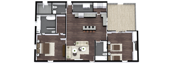 a floor plan of a house with a bedroom and a living room