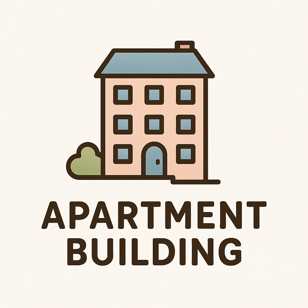 Apartment building with a tree to the left.