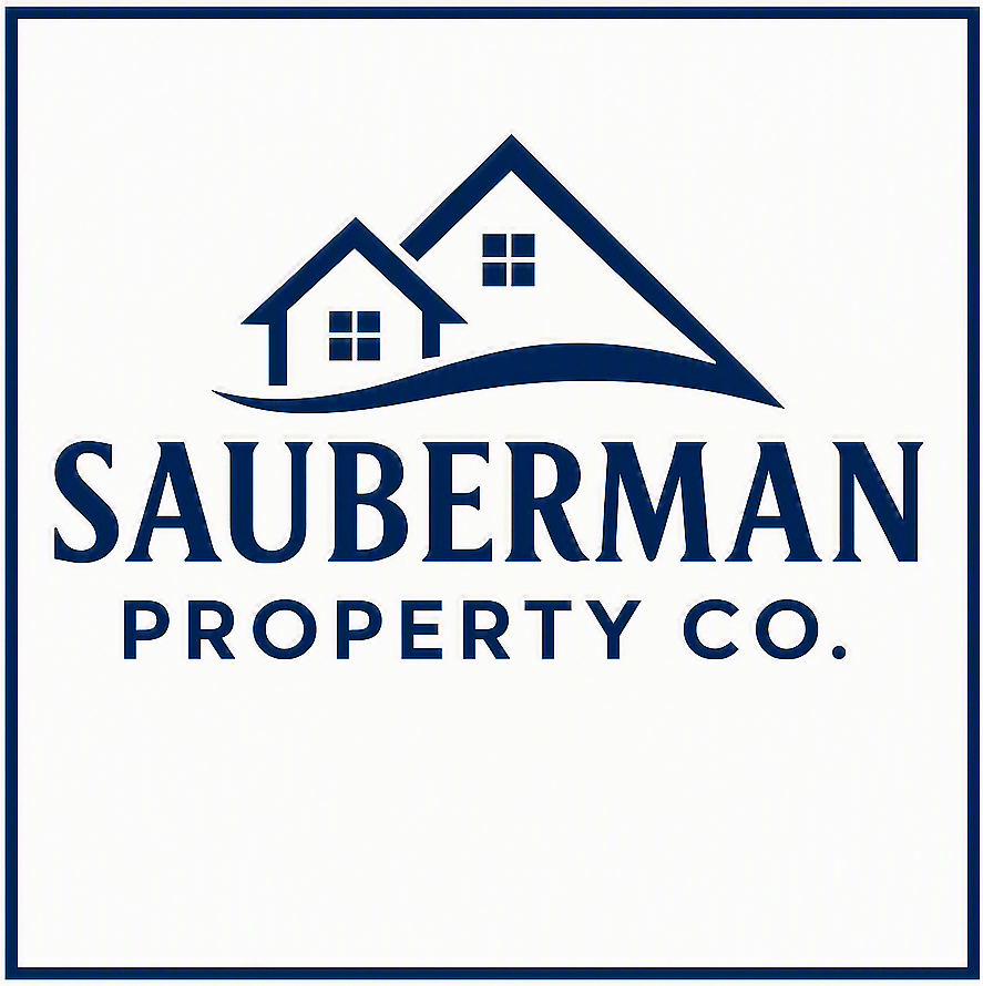 A logo for Sauberman Property Co. features a house and the company name.