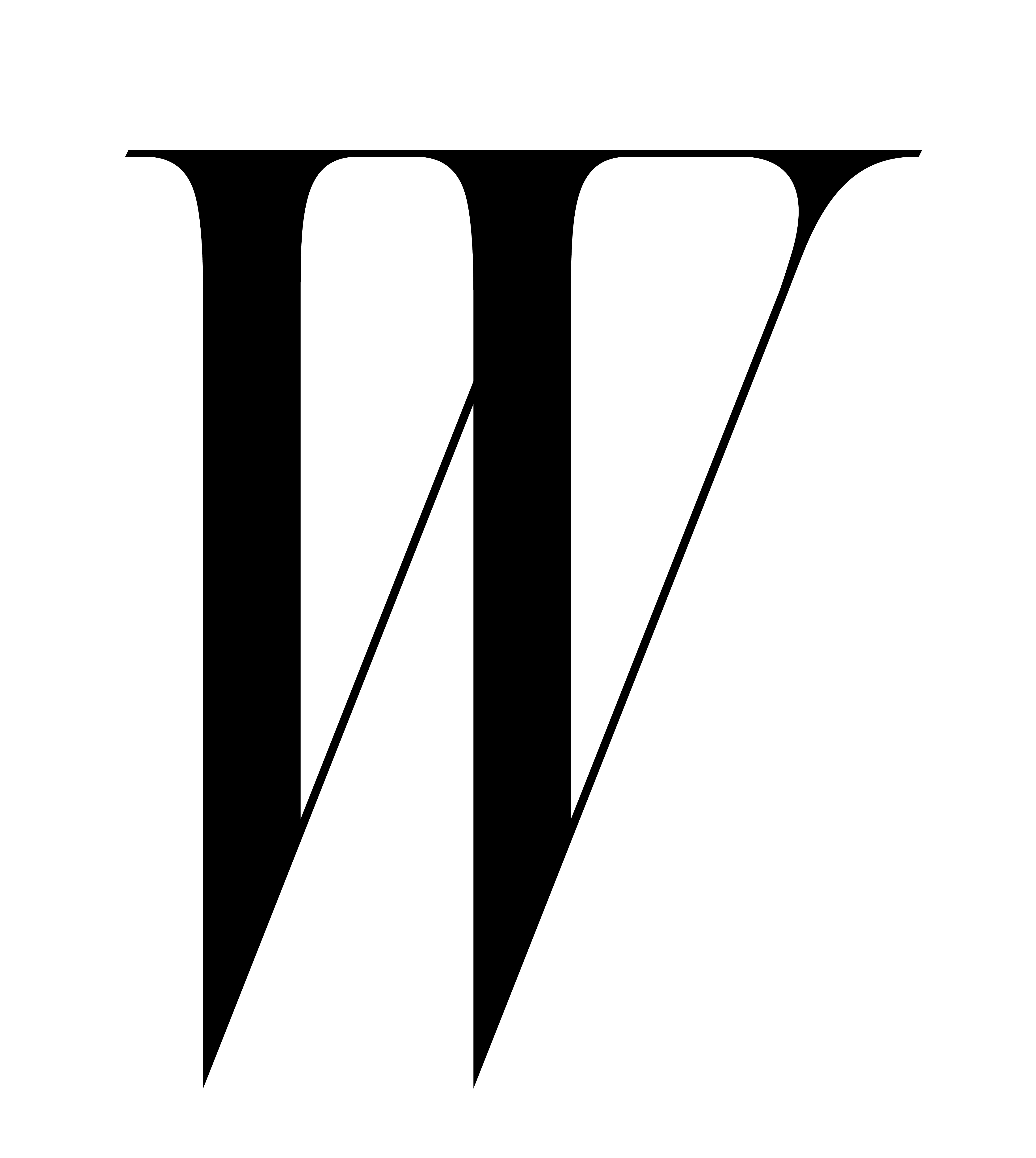 A black and white image of a capital letter W.