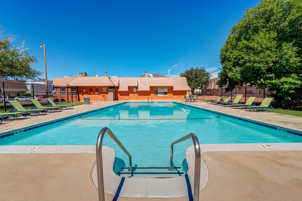 the swimming pool at our apartments