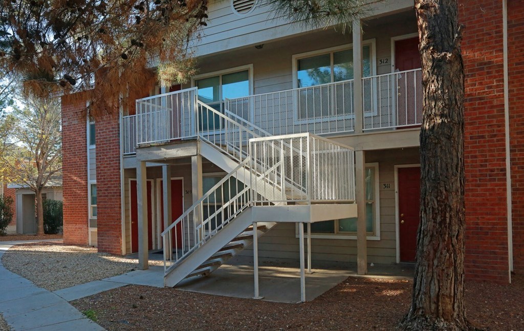 an image of a staircase in front of a building