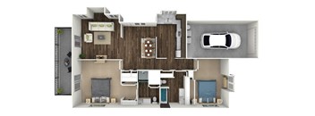 bedroom floor plan an open concept living and dining area with a fireplace and a balcony