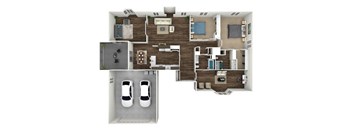 bedroom floor plan an in 3d