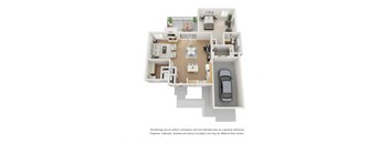 a bedroom floor plan is shown with an open concept