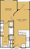 1 Bedroom 1 Bathroom Floor plan 1 Bedroom 1 Bathroom Floor plan at The Kelley, Texas, 76102
