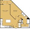 1 Bedroom 1 Bathroom D Floor plan 1 Bedroom 1 Bathroom D Floor plan at The Kelley, Ft. Worth, Texas