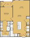 1 Bedroom 1 Bathroom G Floor plan 1 Bedroom 1 Bathroom G Floor plan at The Kelley, Texas, 76102