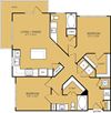2 Bedroom 2 Bathroom Floor plan 2 Bedroom 2 Bathroom Floor plan at The Kelley, Ft. Worth, TX, 76102