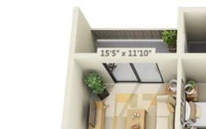Bishops Court Apartments Buckingham 3x2 Floor Plan 1025 Square Feet