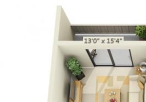Bishops Court Apartments Monaco 2x1 Floor Plan 852 Square Feet
