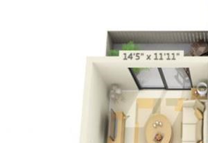 Zinfandel Village Apartments 2x1.3 Floor Plan 838 Square Feet