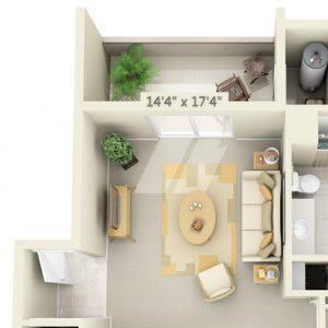 Stanford Heights Apartments Lexington 1x1 Floor Plan 813 Square Feet