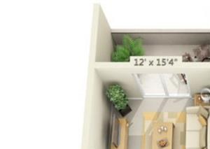 Stanford Heights Apartments Waterford 2x1 Floor Plan 852 Square Feet