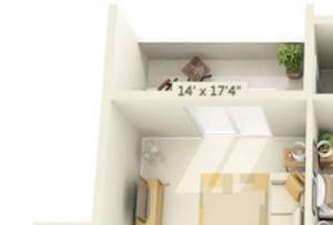 Sunset Summit Apartment Mt. Everest 3x2 Floor Plan 1174 Square Feet