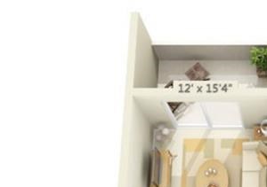 Sunset Summit Apartment Mt. Lassen 2x1 Floor Plan 841 Square Feet