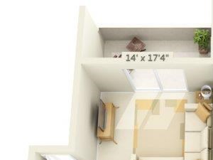 Sunset Summit Apartment N. Palisade 2x1 Floor Plan 974 Square Feet
