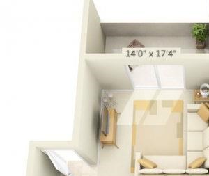 Sunset Summit Apartment Mt. Shasta 1x1 Floor Plan 802 Square Feet
