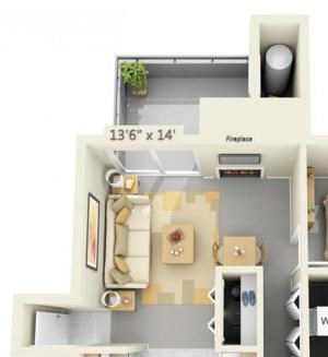 Autumn Oaks Apartments Laurel 1x1 Floor Plan 608 Square Feet