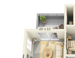 Autumn Oaks Apartments Silverleaf 2x2 Floor Plan 905 Square Feet