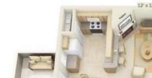 Stoneridge Apartments Alabaster 3x2 Floor Plan 1276 Square Feet